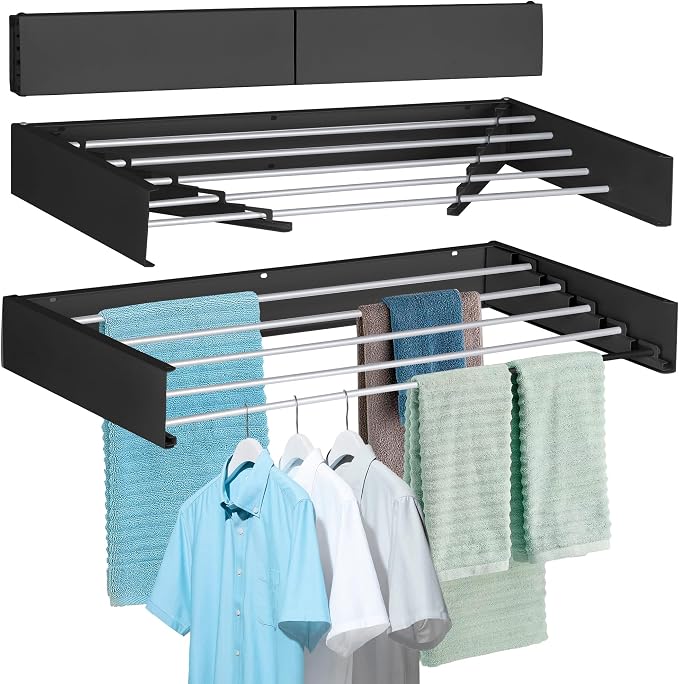 FOCHIER F Laundry Drying Rack Wall Mounted Clothes Drying Rack Collapsible by FOCHIERF