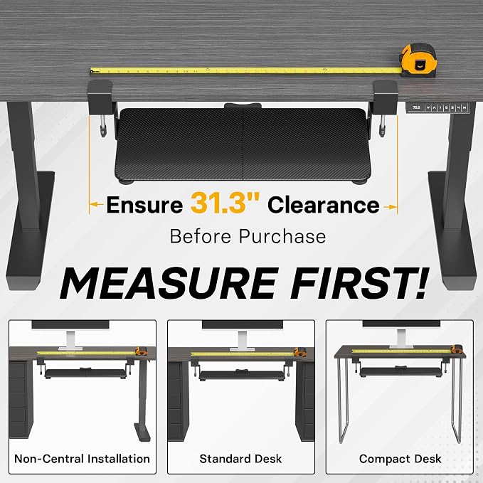 BONTEC KMT01 Under Desk Keyboard Tray, Pull-Out Keyboard & Mouse Platform - Image 4