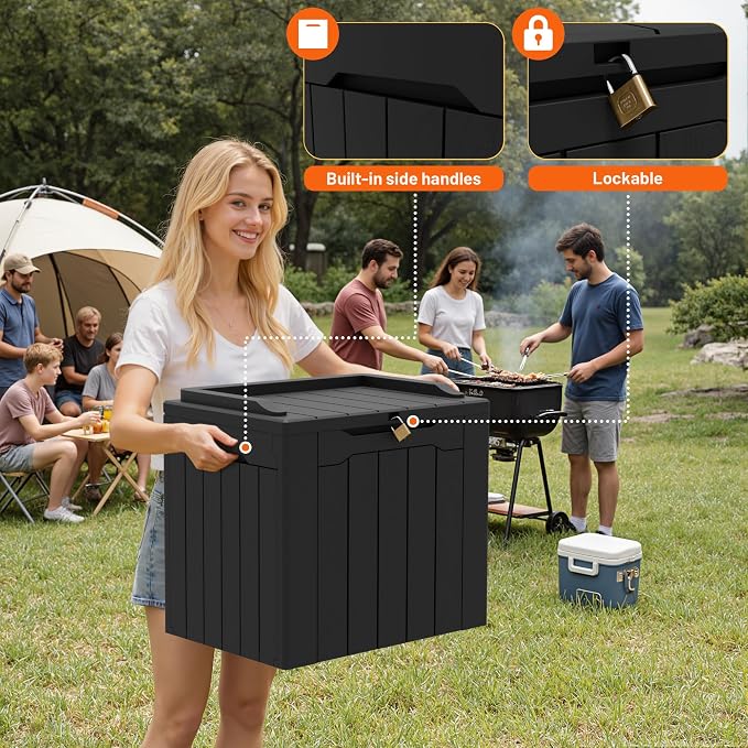 32 Gallon Deck Box Outdoor Indoor Waterproof Storage Box - Image 5