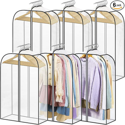LANDNEOO 6 Pack Clear Garment Bags by MakeLifeBetterEasier