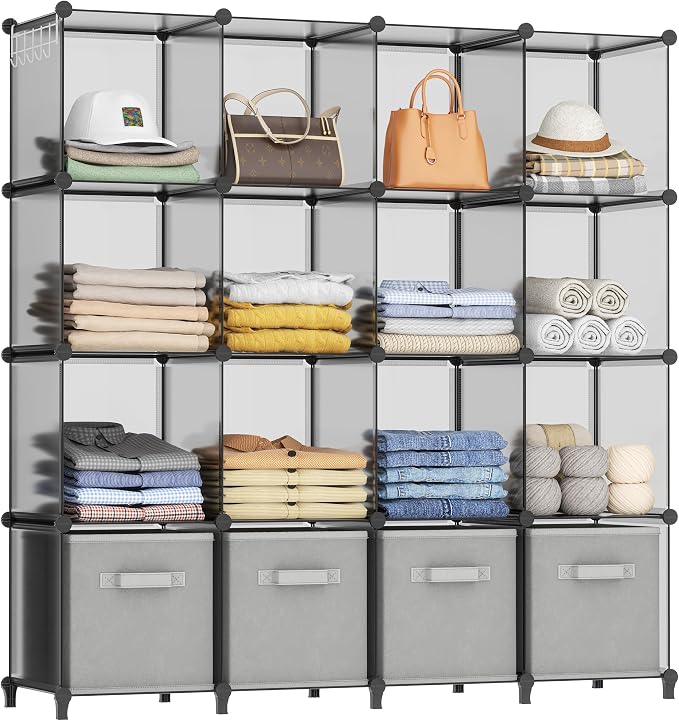 HOMIDEC Closet Organizers and Storage, 16 Cube Storage Organizer, Portable by DecorateYourHome