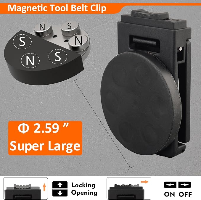 MUTUACTOR Magnetic Tool Belt Clip, Strong Neodymium Magnetic Tool Holder Clips - Image 8