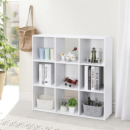ZenStyle 9 Cube Storage Shelf Organizer, Wooden Bookshelf System Display Cube - Image 7