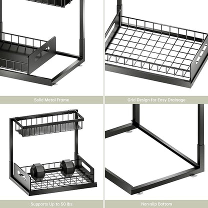 Under Kitchen Sink Organizer 2 Tier, Pull Out Bathroom Sink Organizers and - Image 6