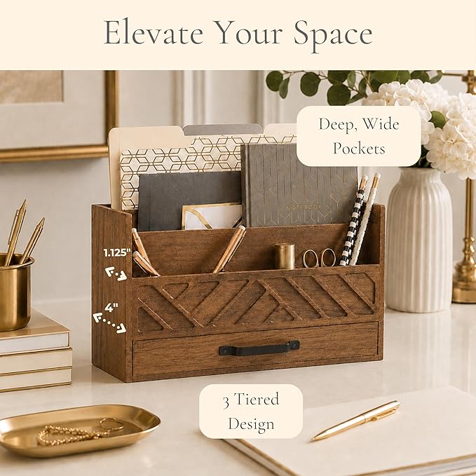 BLU MONACO | Wooden Mail Organizer - Image 2