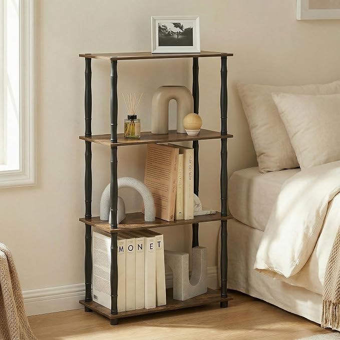 Furinno Turn-N-Tube Storage Shelves, 4-Tier Open Frame Book Shelf, Standing - Image 5