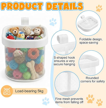 Sliner 4 Pack Dog Crate Hanging Storage Baskets Pet Fence Organizer - Image 3