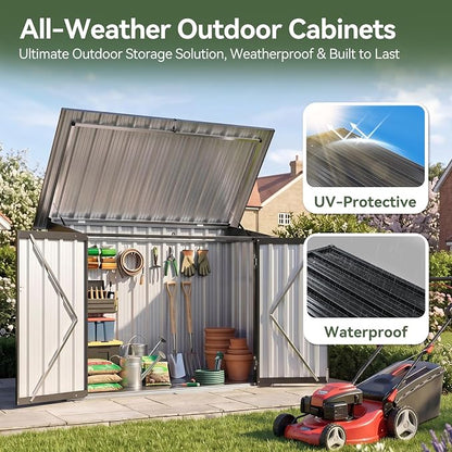 Aoxun Outdoor Storage Cabinet, 35 Cu.Ft Metal Storage Shed - Image 7