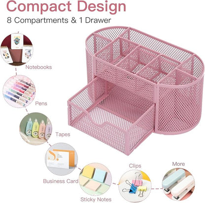 EOOUT Pink Desk Organizer, Pen Holder - Image 3
