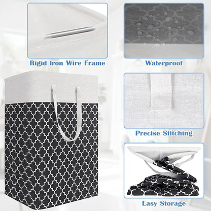 BlissTotes 3-Pack Laundry Basket, Freestanding＆Waterproof Laundry Hamper - Image 4