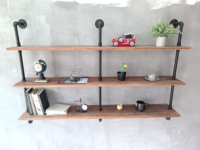 HDDFER Floating Shelves for Wall Bookshelf Industrial Pipe Shelving Shelves - Image 5