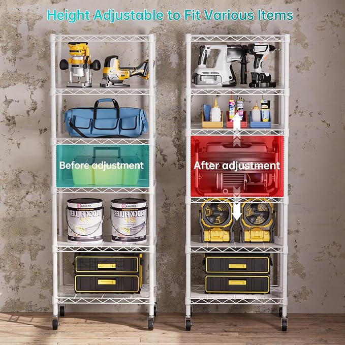 SINGAYE 6 Small Wire Shelves Kitchen Pantry Close Home Organizers and Storage - Image 5