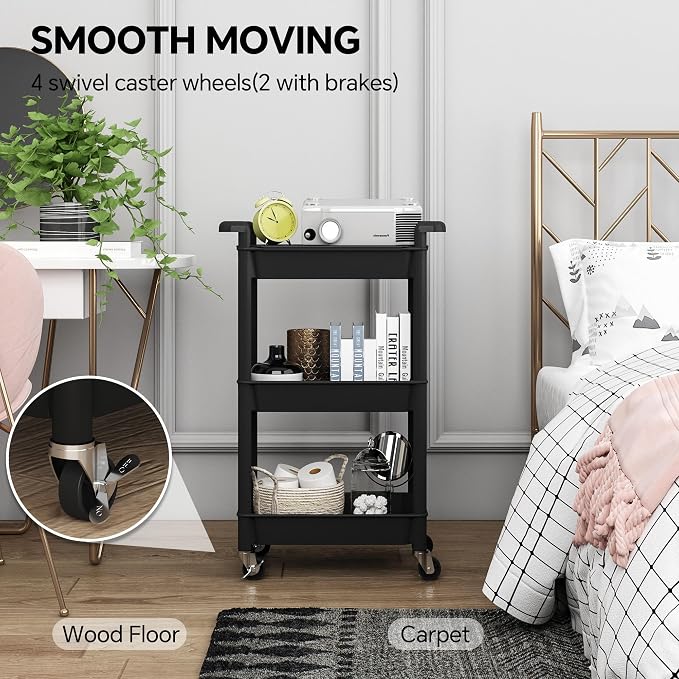 Steehoom 3-Tier Utility Rolling Cart - Image 4