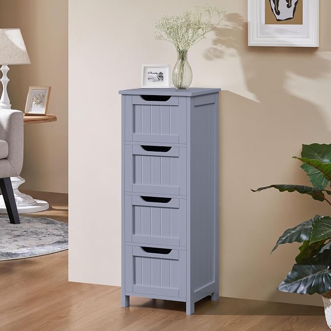 Yaheetech Bathroom Storage Cabinet, Beside Toilet or Vanity, Beadboard Tower - Image 6