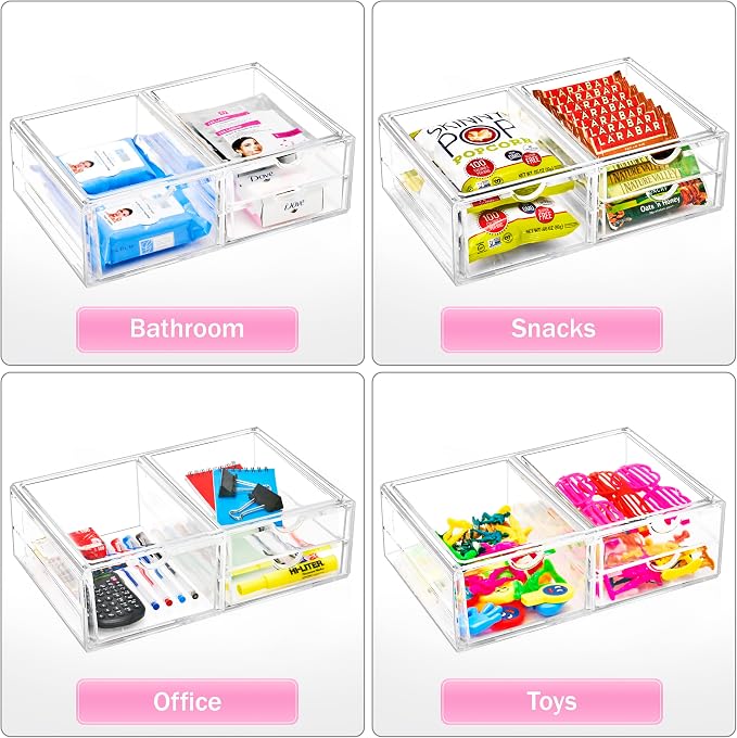 Sorbus Large Stackable Acrylic Drawers - Image 6