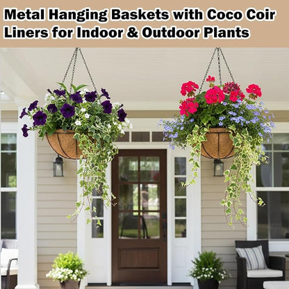 4 Pack 12 inch Hanging Baskets Planter - Image 7