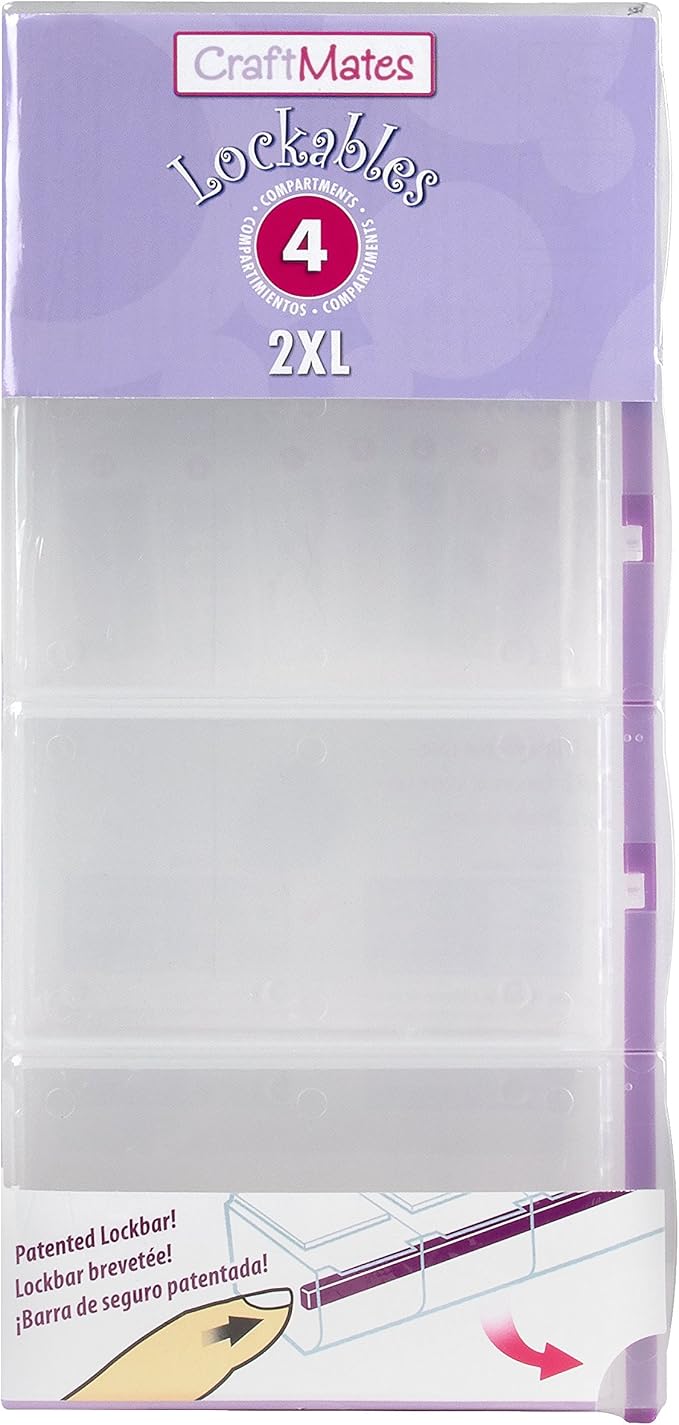 Craft Mates Bead Organizer, 4 Locking Compartments, Plastic Storage | Clear - Image 3