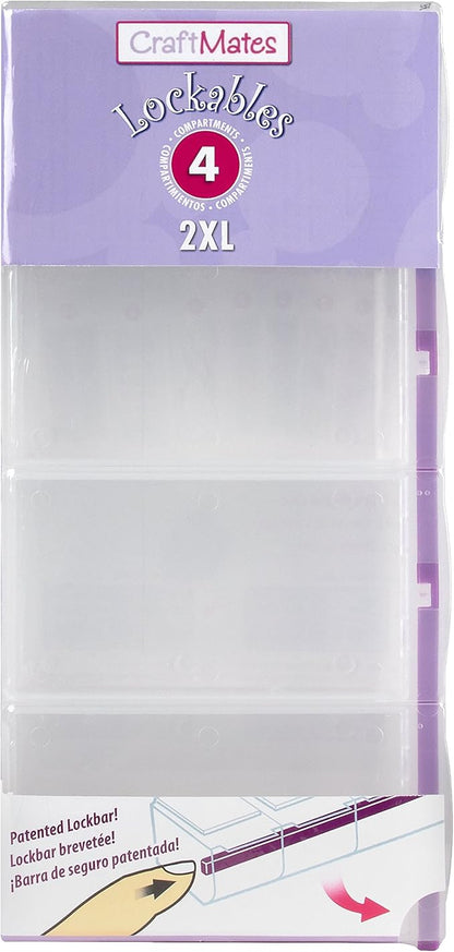 Craft Mates Bead Organizer, 4 Locking Compartments, Plastic Storage | Clear - Image 3