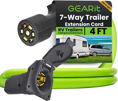 GEARit 7-Way Trailer Extension Cord 7-Pin Trailer Plug Inline Cord Wire Harness by GEARit