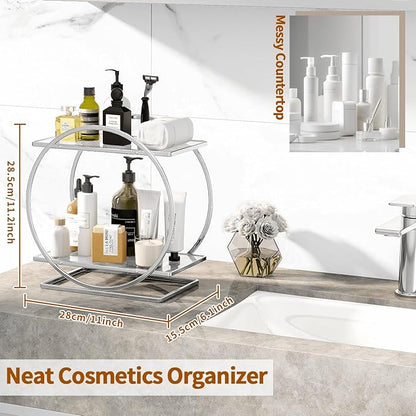 Perfume Organizer for Bedroom Dresser- Sliver Makeup Organizers for Vanity - Image 3