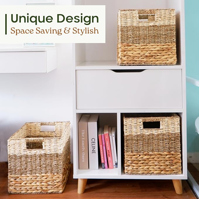 12x12 Storage Cube Bins Wicker Storage Basket - Image 3