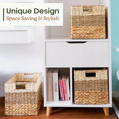 12x12 Storage Cube Bins Wicker Storage Basket - Image 3