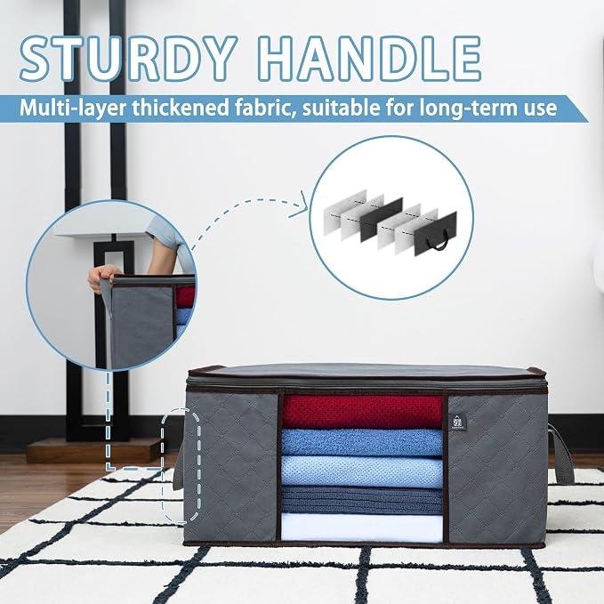 VENO 3 Pack Extra Large Clothes Storage Bag Organizer - Image 2