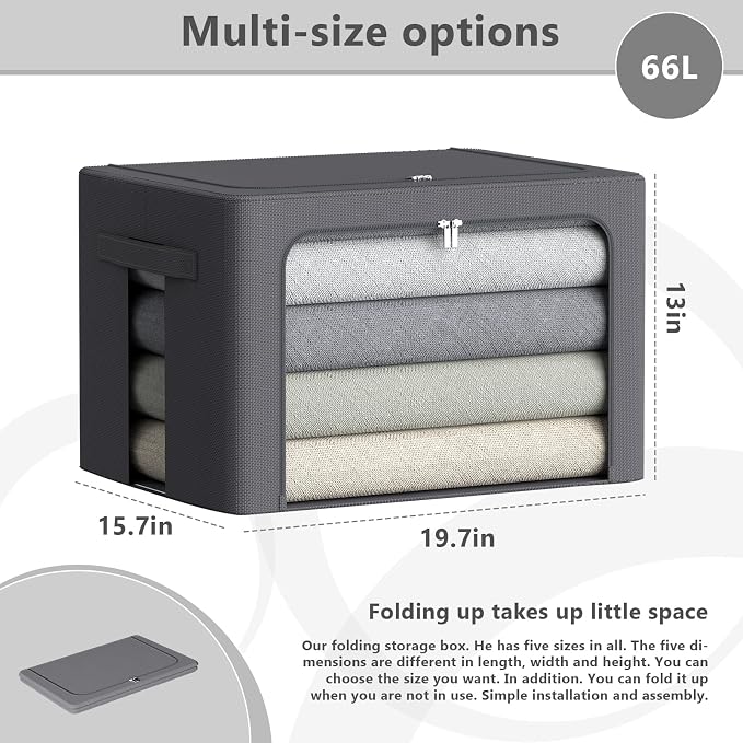 CYhom 3Pack Stackable Clothes Storage Bins - Image 6