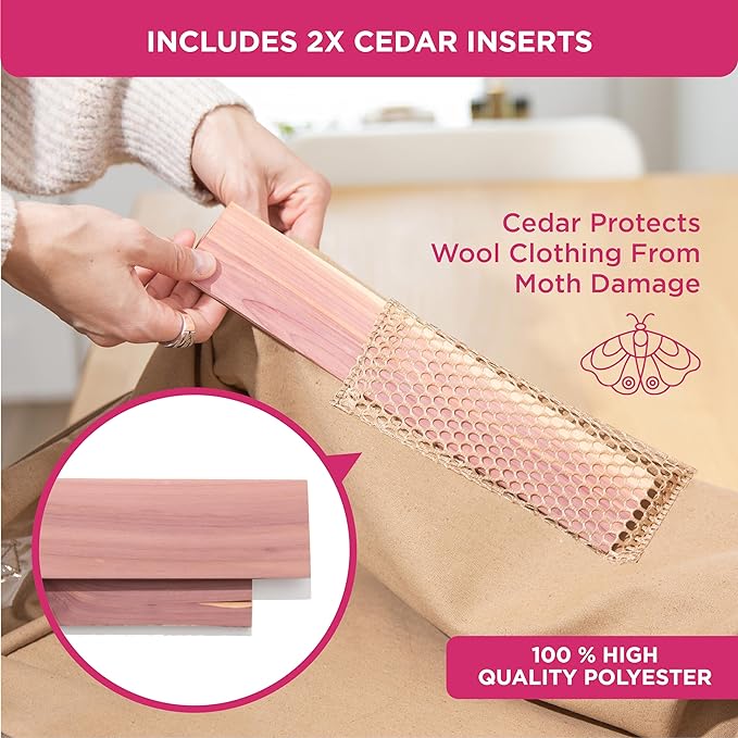 Cedar Clothes Storage Bag Organizer – Protects from Moths, Dirt & Dust – Set of - Image 2