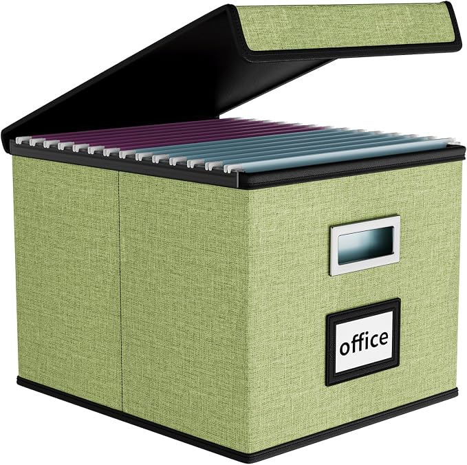 File Organizer Box with Lids, Collapsible File Folder Organizer | File Box with - Image 2