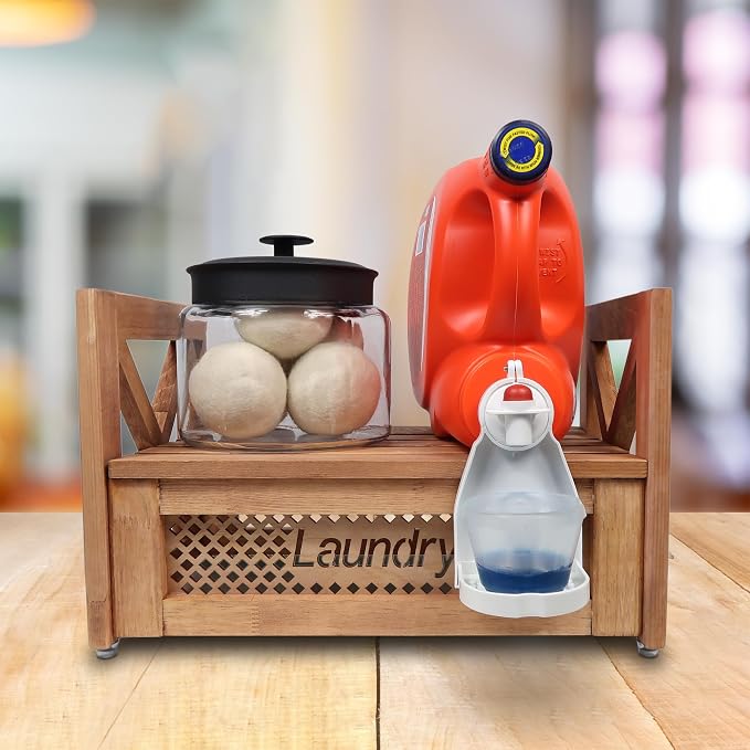 Farmhouse Wooden Laundry detergent stand by LiveinspiredLiveBesuerte
