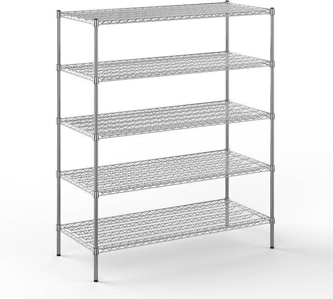 21" Deep x 54" Wide x 64" Height Wire Shelving Kit | 5-Tier | NSF Commercial by Regal+Altair