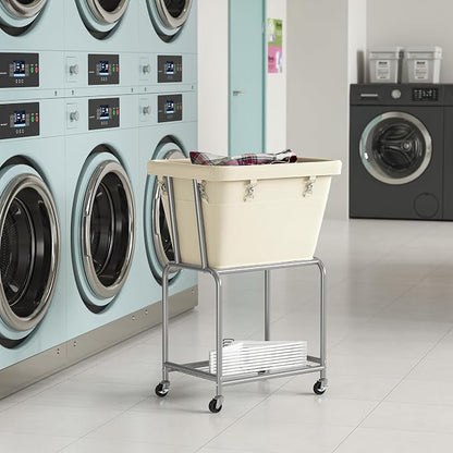 ELYKEN Laundry Cart with Wheels, Rolling Laundry Hamper with Removable Bag and - Image 9