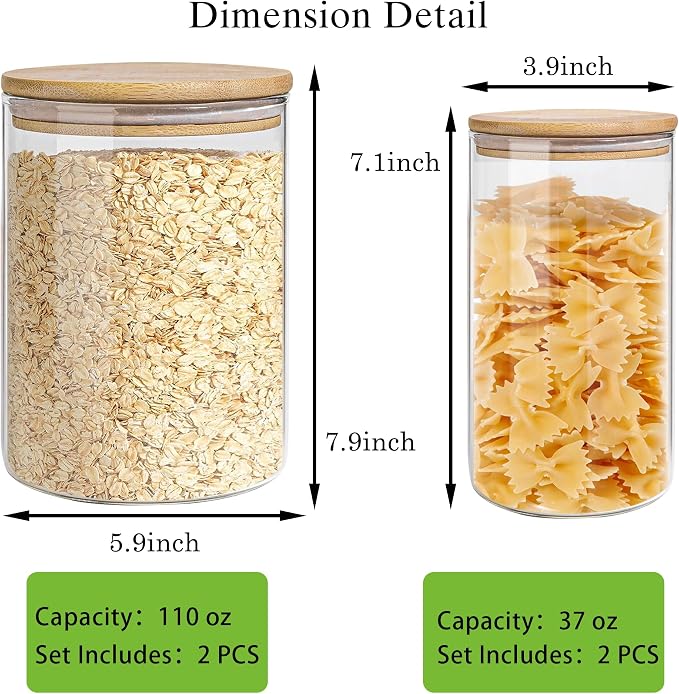 Glass Storage Jars Set Elegant Containers - Image 2