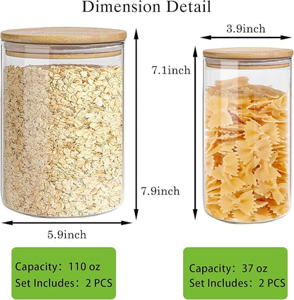 Glass Storage Jars Set Elegant Containers - Image 2