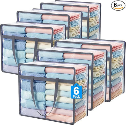 Budding Joy 6 Pack Clear Zippered Storage Bags by BuddingJoy-BuildaJoyfulLifeforYou