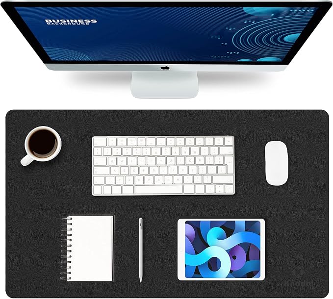 K KNODEL Small Office Leather Desk Mat, Mouse and Keyboard Pad, Computer and by K+KNODEL