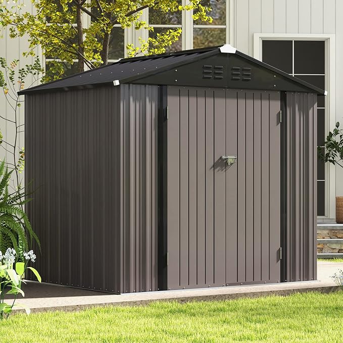 Patiowell 8x6 FT Outdoor Storage Shed, Metal Tool shed & Outdoor Storage - Image 2