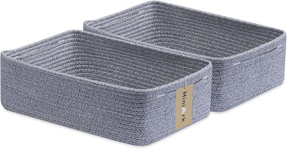 Large Shallow Organizing Baskets 15x11x5.1 Inches by MiniArkStorageBasketsHome
