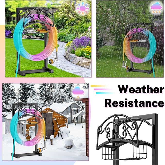 Garden Hose Holder, Metal Water Hose Holder - Image 6