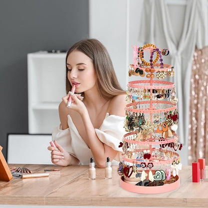17Dec 6 Tier Rotating Jewelry Organizer Stand, 230 Holes Earring Holder - Image 7
