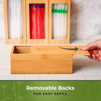 Storage Bag Organizer, Bamboo Baggie Organizer - Image 6