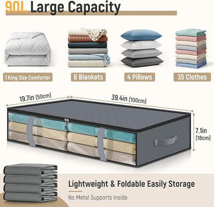 LANDNEOO 4 Pack 90L Under Bed Storage Containers - Image 3