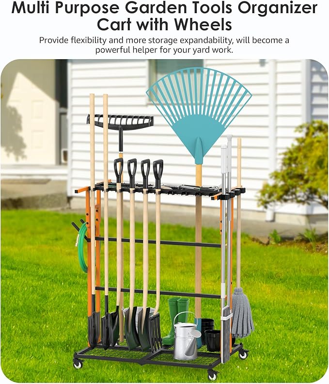 CCCEI Garage Organization with Wheels, Outdoor Gargen Yard Shed Tools Organizer - Image 2