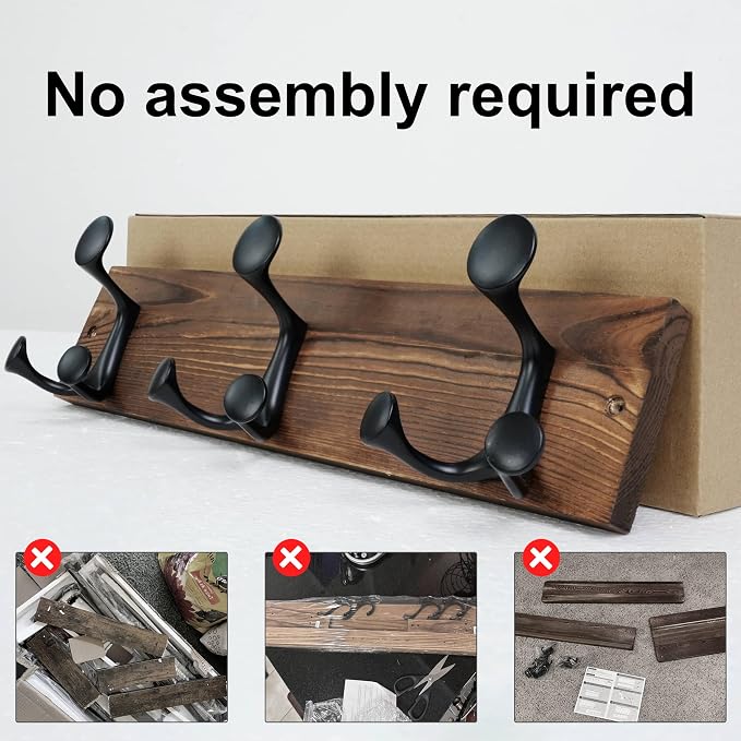 SKOLOO 17-Inch Wood Coat Rack Wall Mount - Image 6