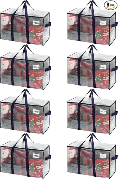 VENO 8 Pack Moving Bags and Large Christmas Storage Bins by Veno