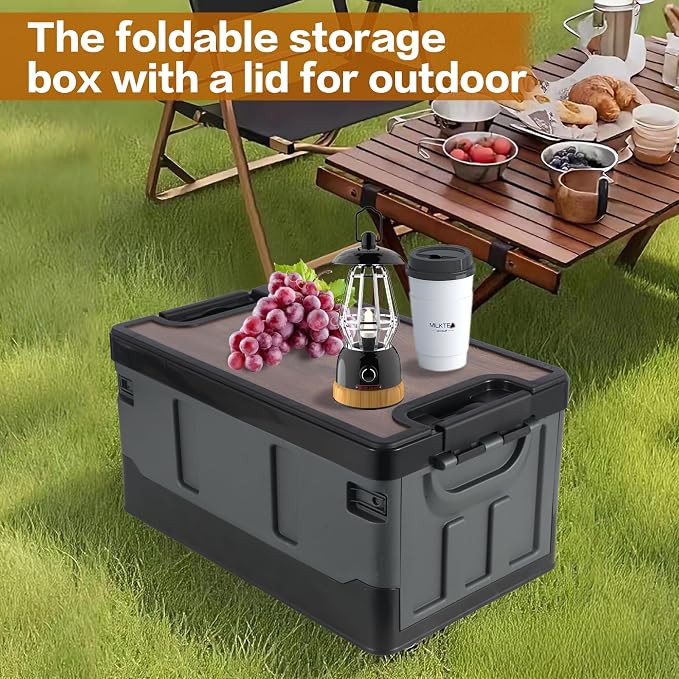 Collapsible Storage Bins with Lids, Portable Foldable Box with 2 Side Doors - Image 3