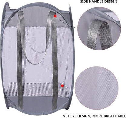 with strong handles Laundry Hamper, Tear Proof Pop Up Laundry Hampers, foldable - Image 3