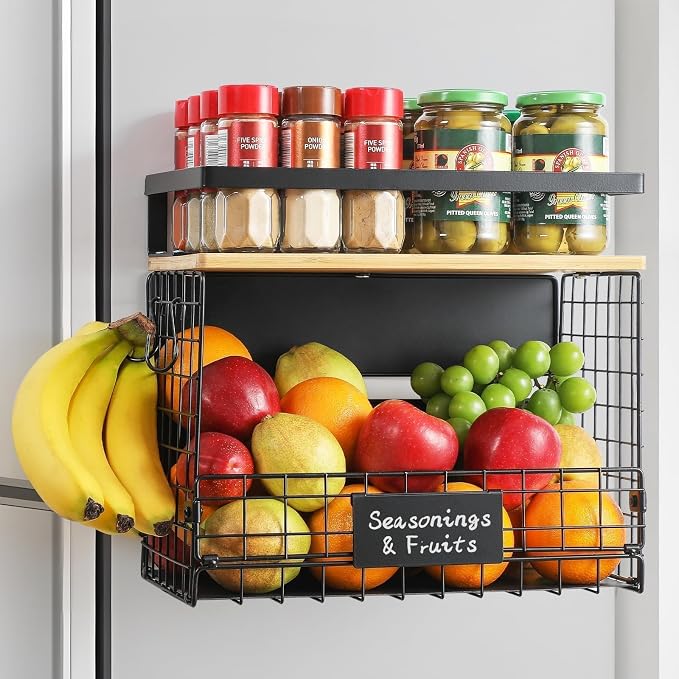 1 SET Strong Magnetic Shelf Basket by Unknown