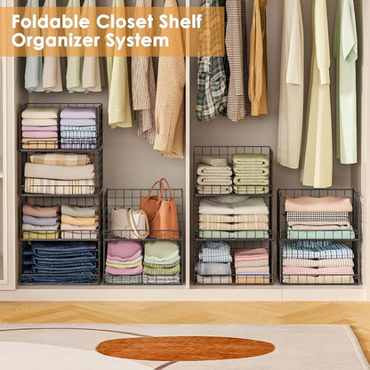 Yociyoga 8-Tier Stackable Closet Organizers and Storage Shelves, Foldable - Image 9